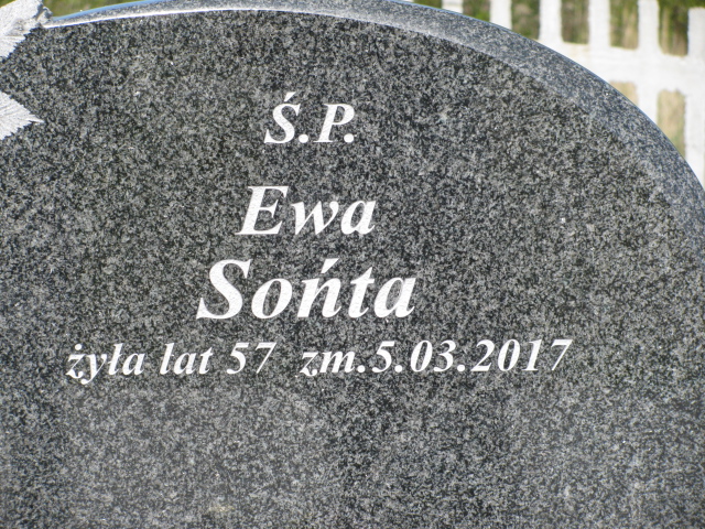 Ewa Sońta 1960 Wieliszew - Grobonet - Wyszukiwarka osób pochowanych